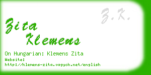 zita klemens business card